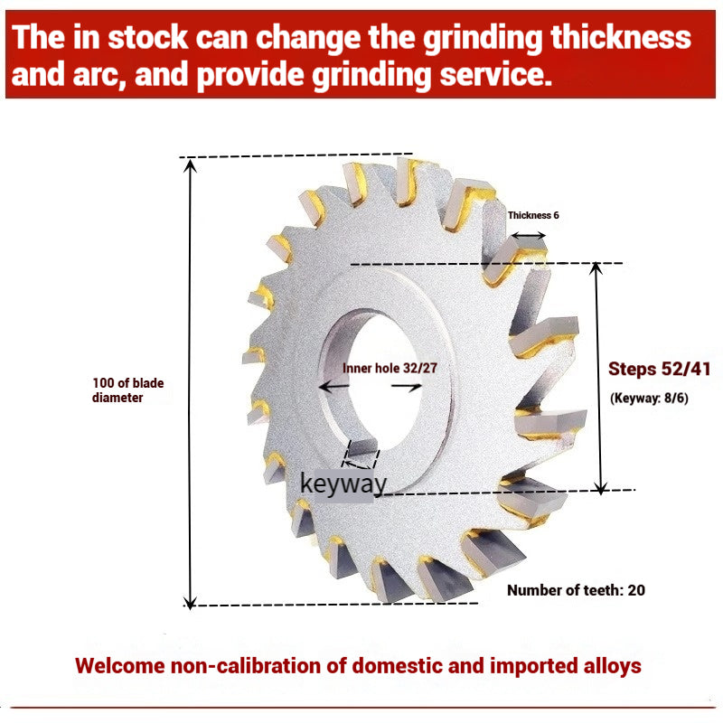 1056-Alloy three-face milling cutter can be customized tungsten steel 63 80 100 125 YW2 steel parts milling slot welding disk cutter Shandong Denso Pricision Tools Co.,Ltd.